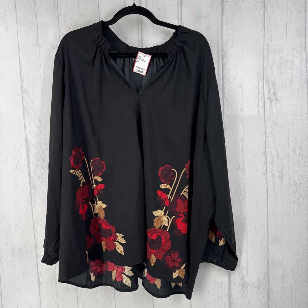 26/28 flo detail notch neck l/s top