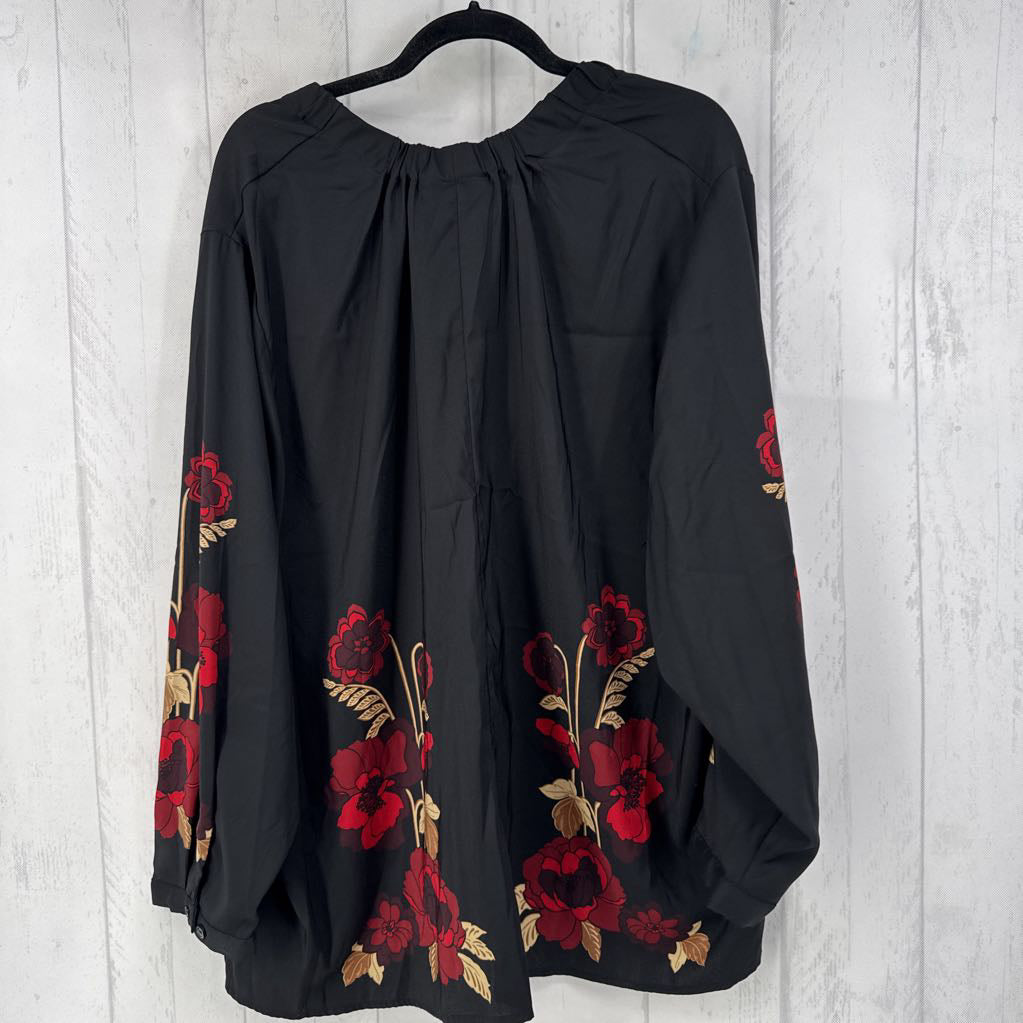 26/28 flo detail notch neck l/s top