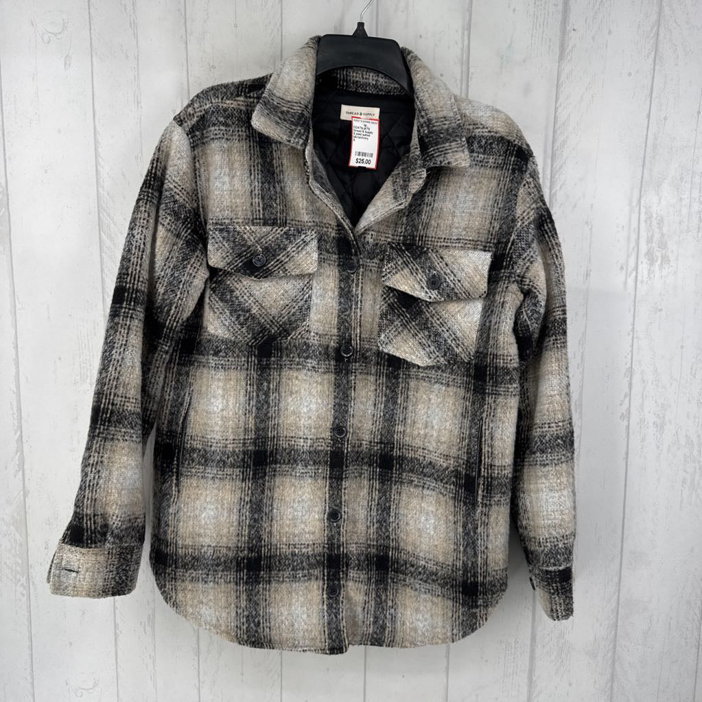 S plaid quilted jacket