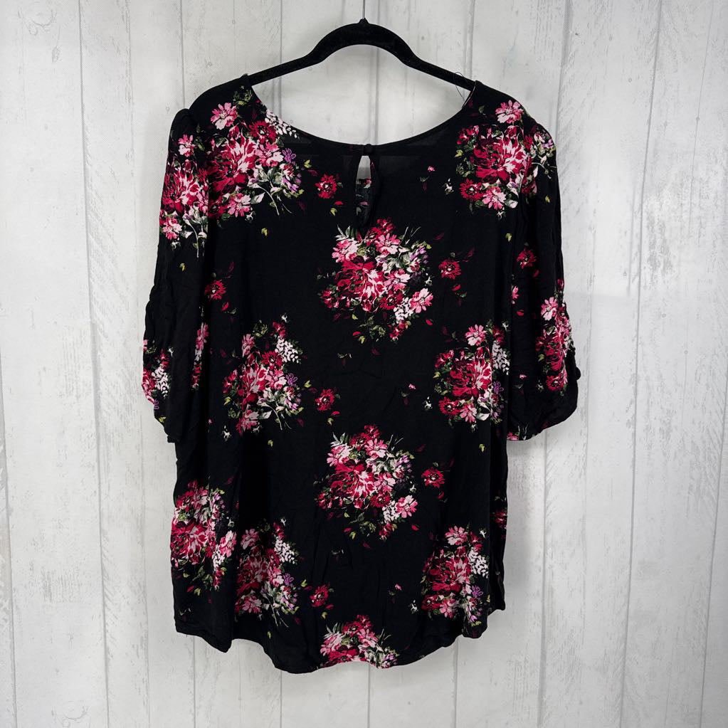 4X flo print s/s top