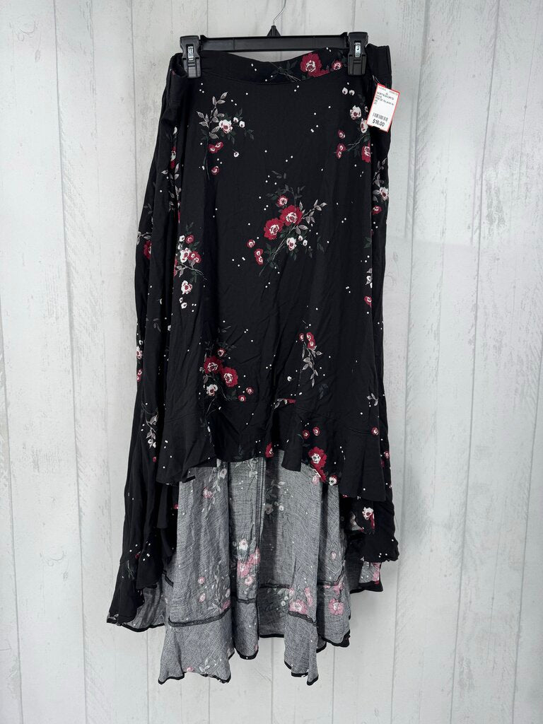 R59 2X flo print hi-lo skirt
