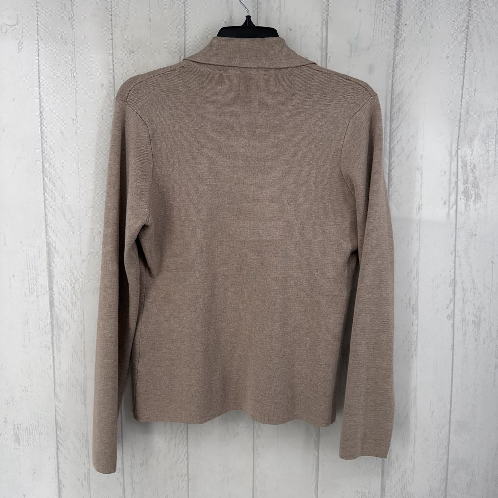 L knit button front cardi