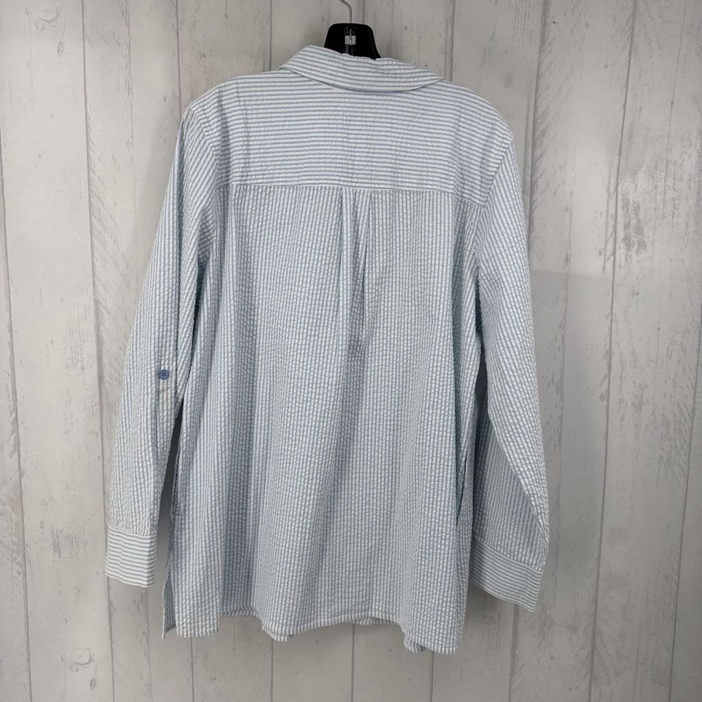 L seersucker button down l/s top