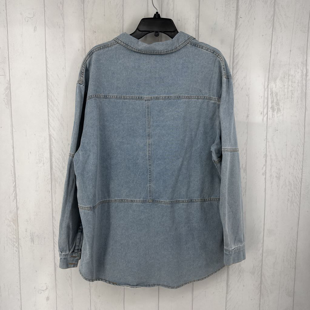 XL denim v-neck l/s tunic