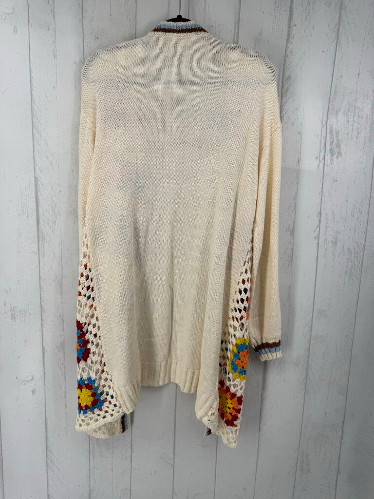 L crochet open front cardi