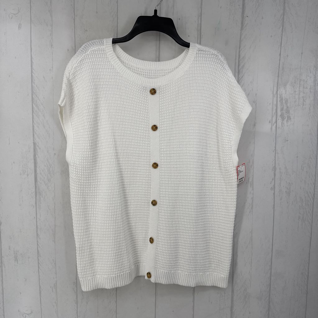 XL waffle knit button front vest