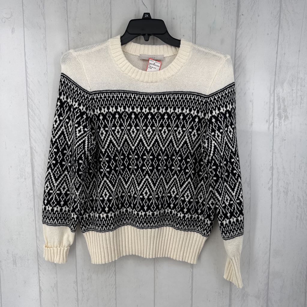 L fair isle print sweater