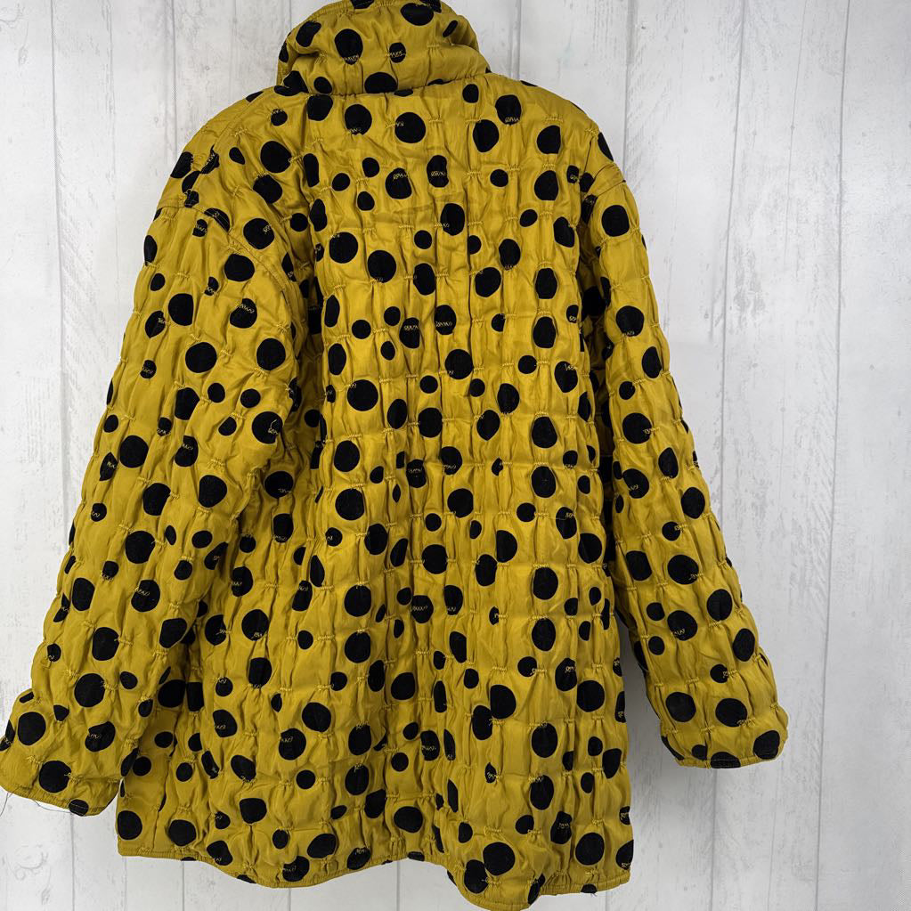 L polka dot nylon reversible coat