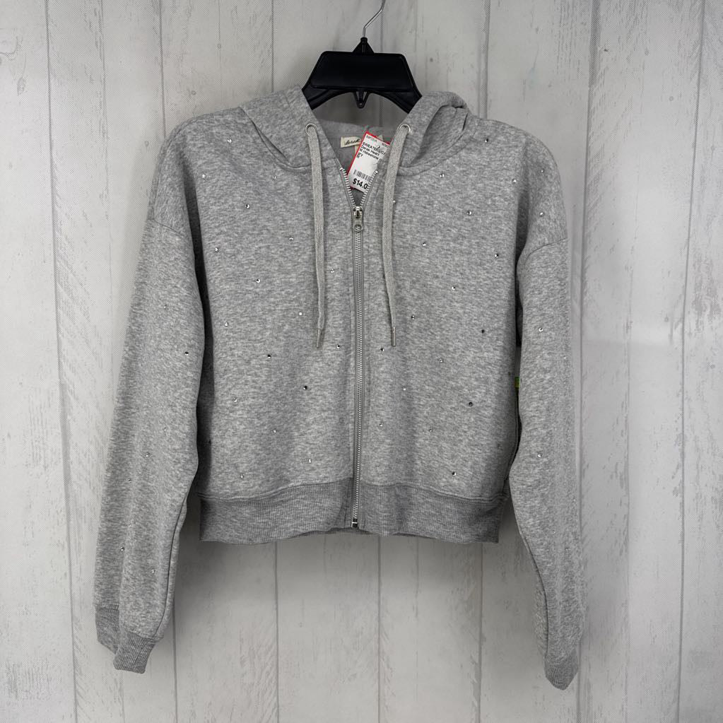 M rhinestone crop hoodie
