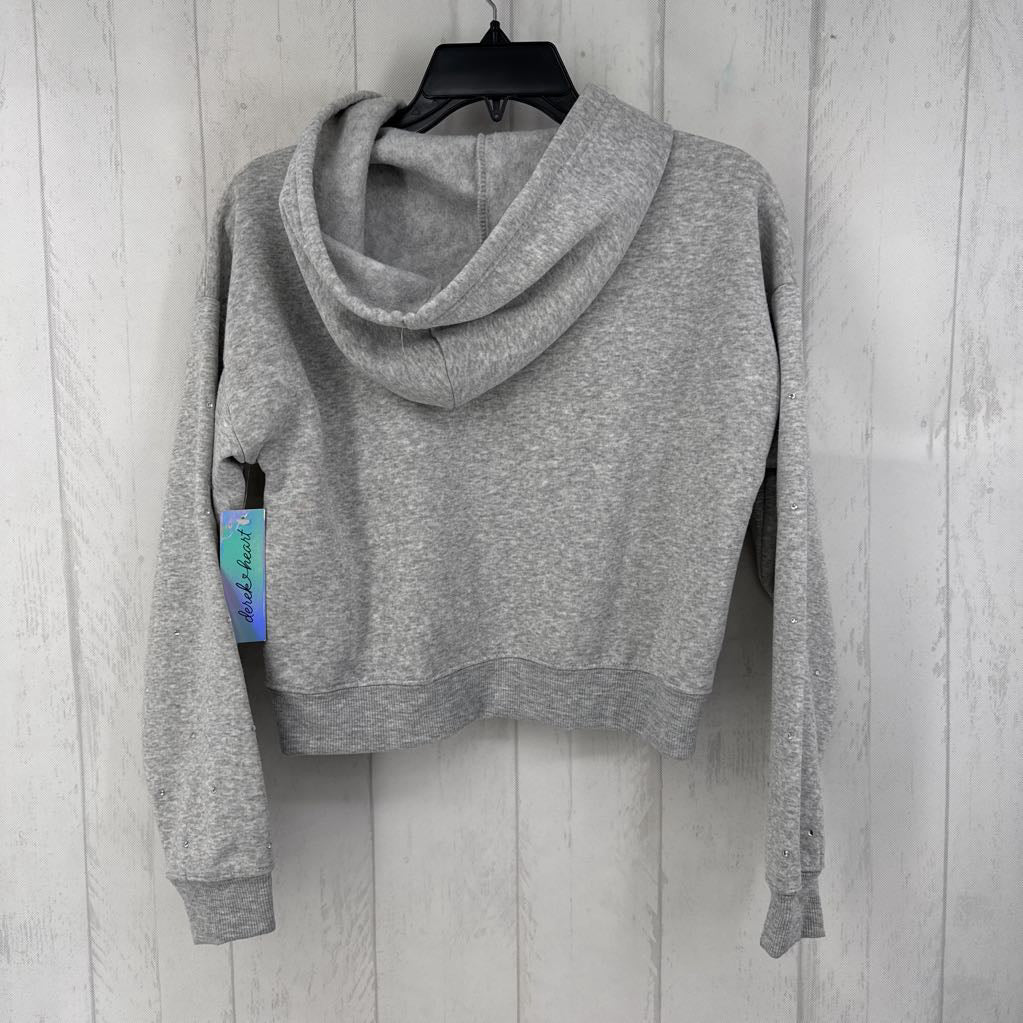 M rhinestone crop hoodie