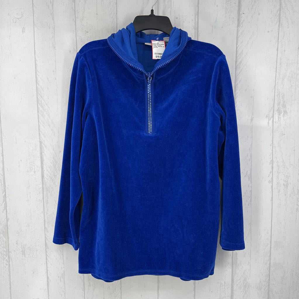 L velour quarter zip pullover