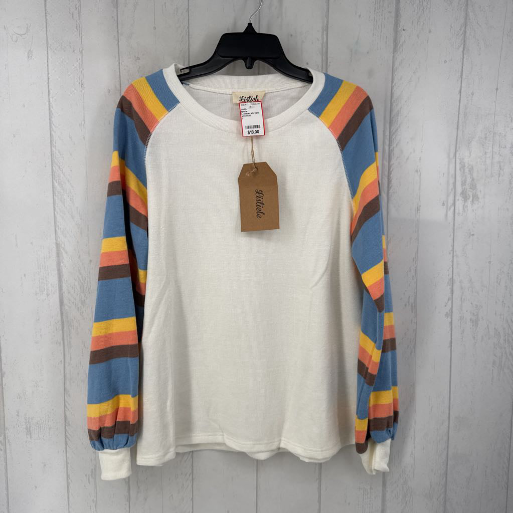 L striped slv tunic l/s