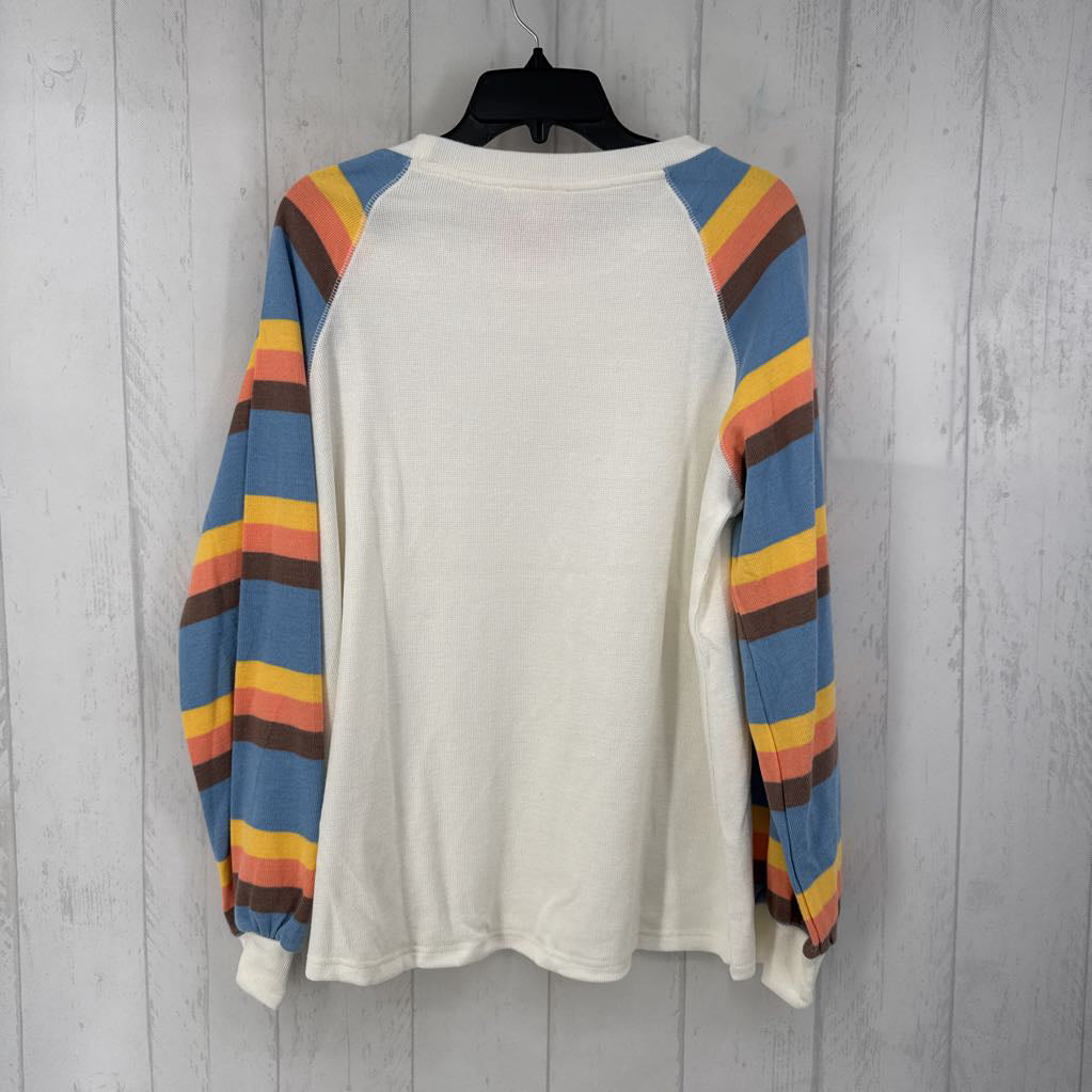 L striped slv tunic l/s