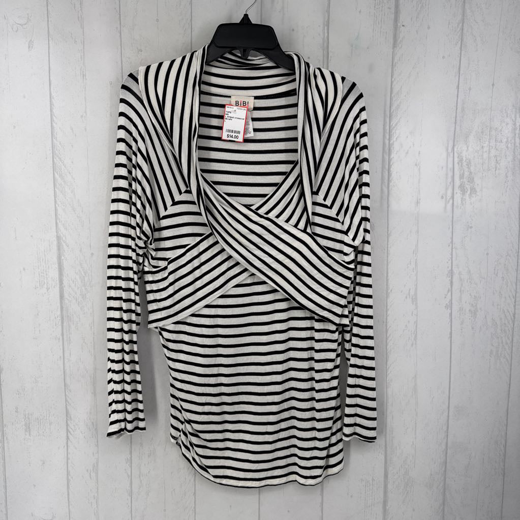 L striped crossover l/s top