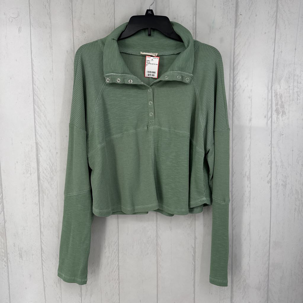 L waffle knit l/s top