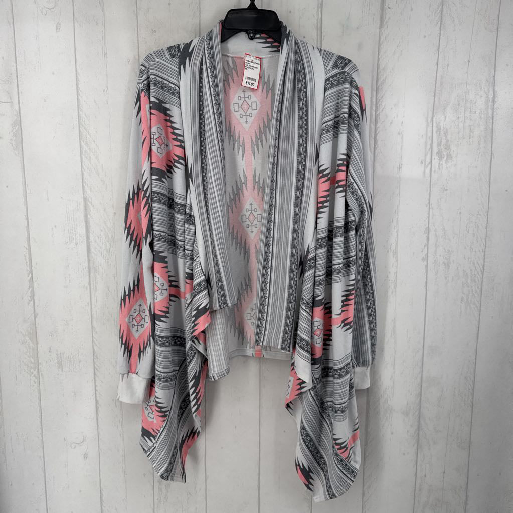 XXL printed open front cardi