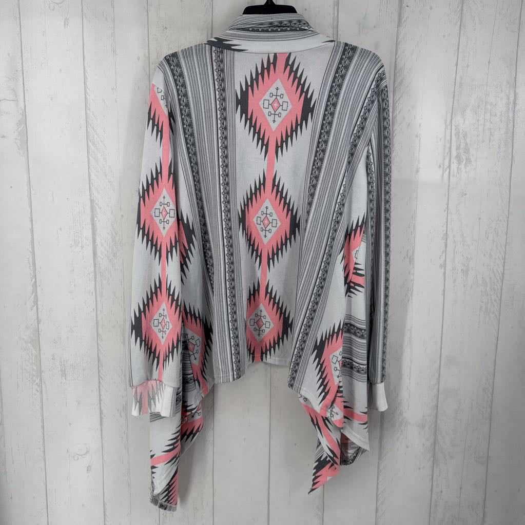 XXL printed open front cardi