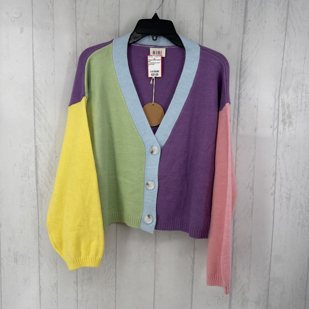 L colorblock cardi