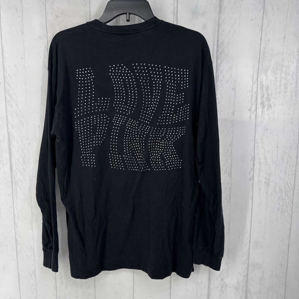 L embelished crewneck l/s tee