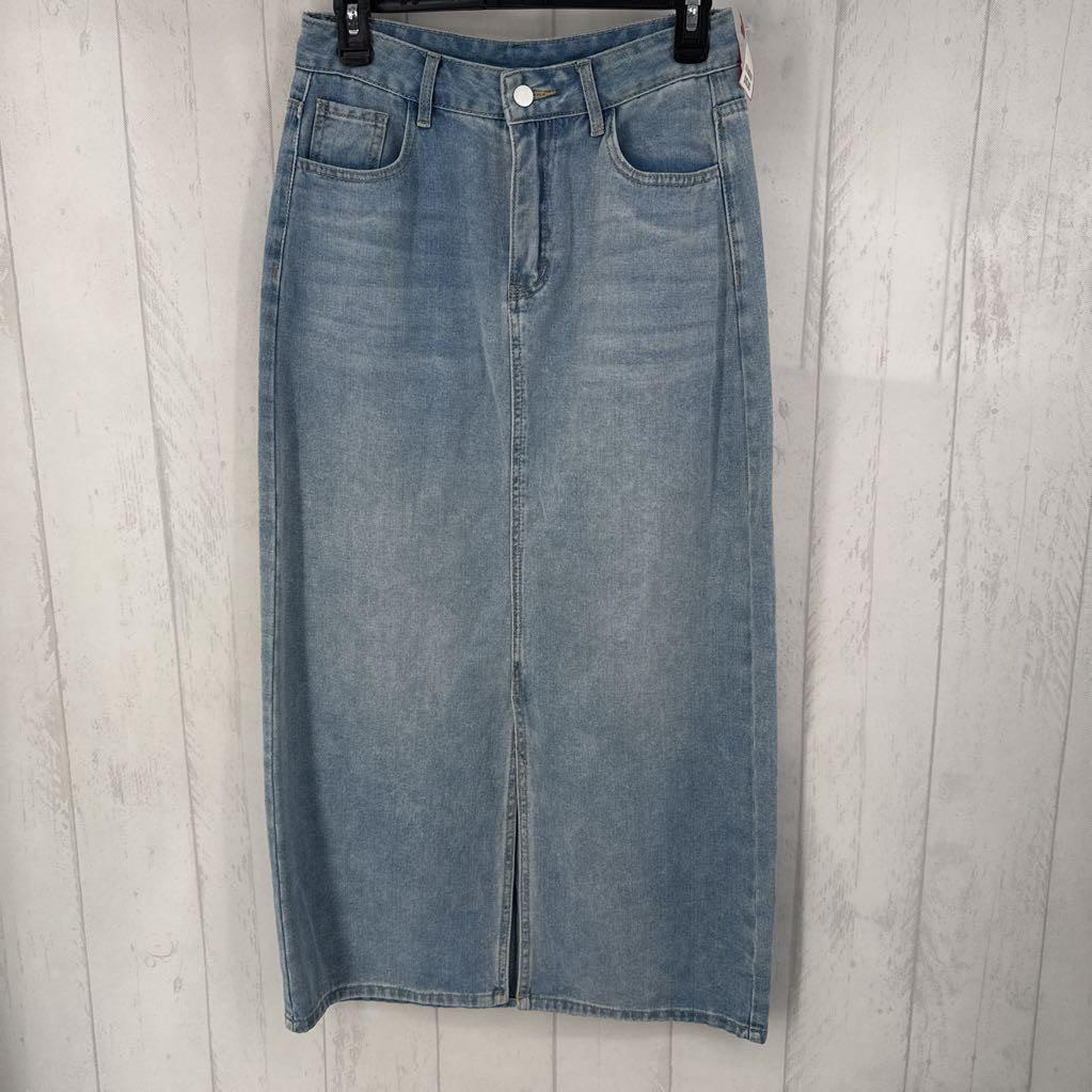 6 long denim skirt