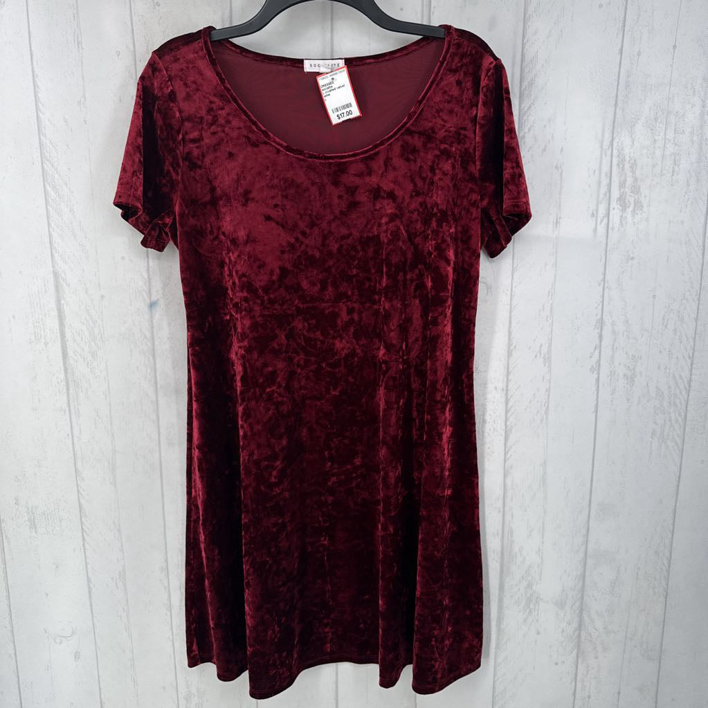 L crushed velvet s/s dress