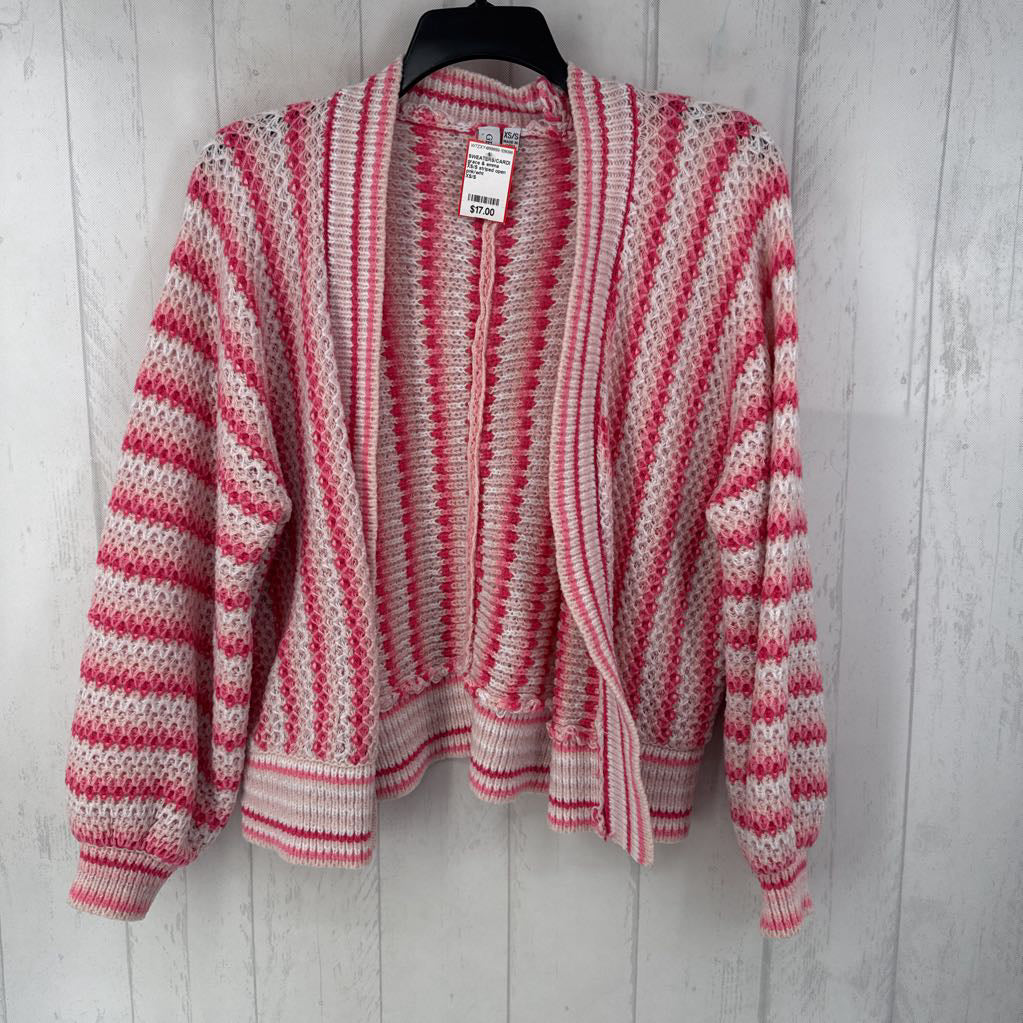 XS/S striped open front cardi