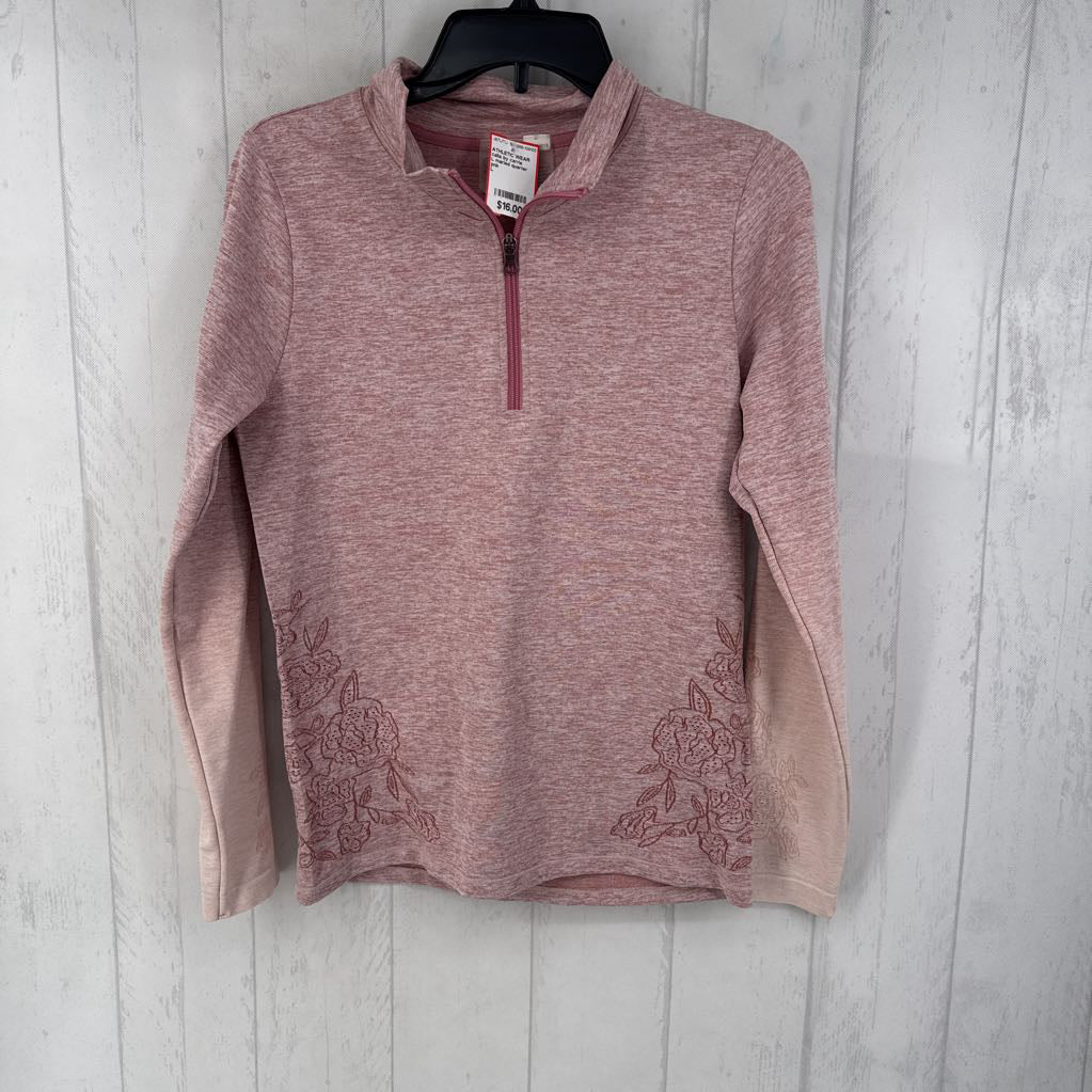 L marled quarter zip l/s top
