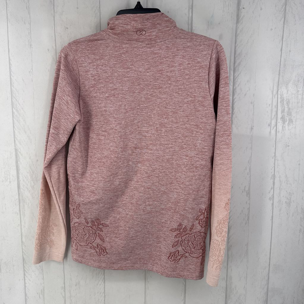 L marled quarter zip l/s top