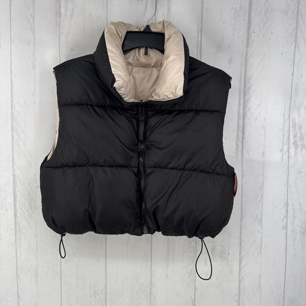 M crop puffer vest