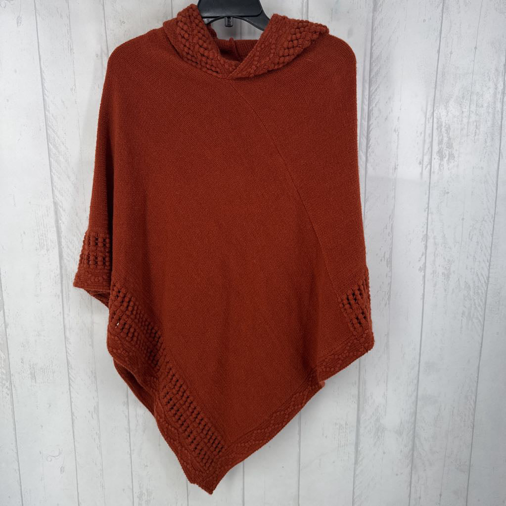 O/S sweater poncho w/ hood