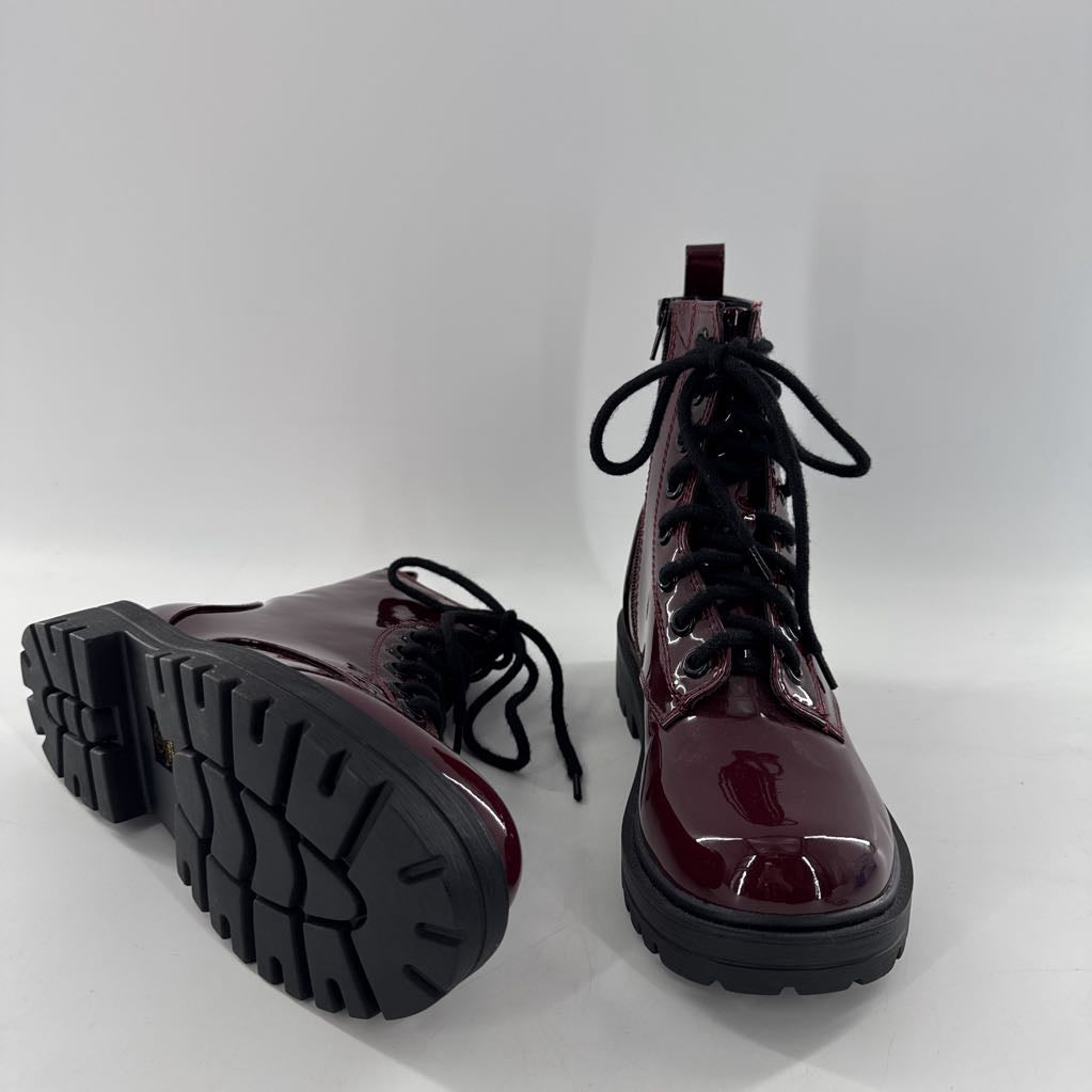 8 patent leather combat boot