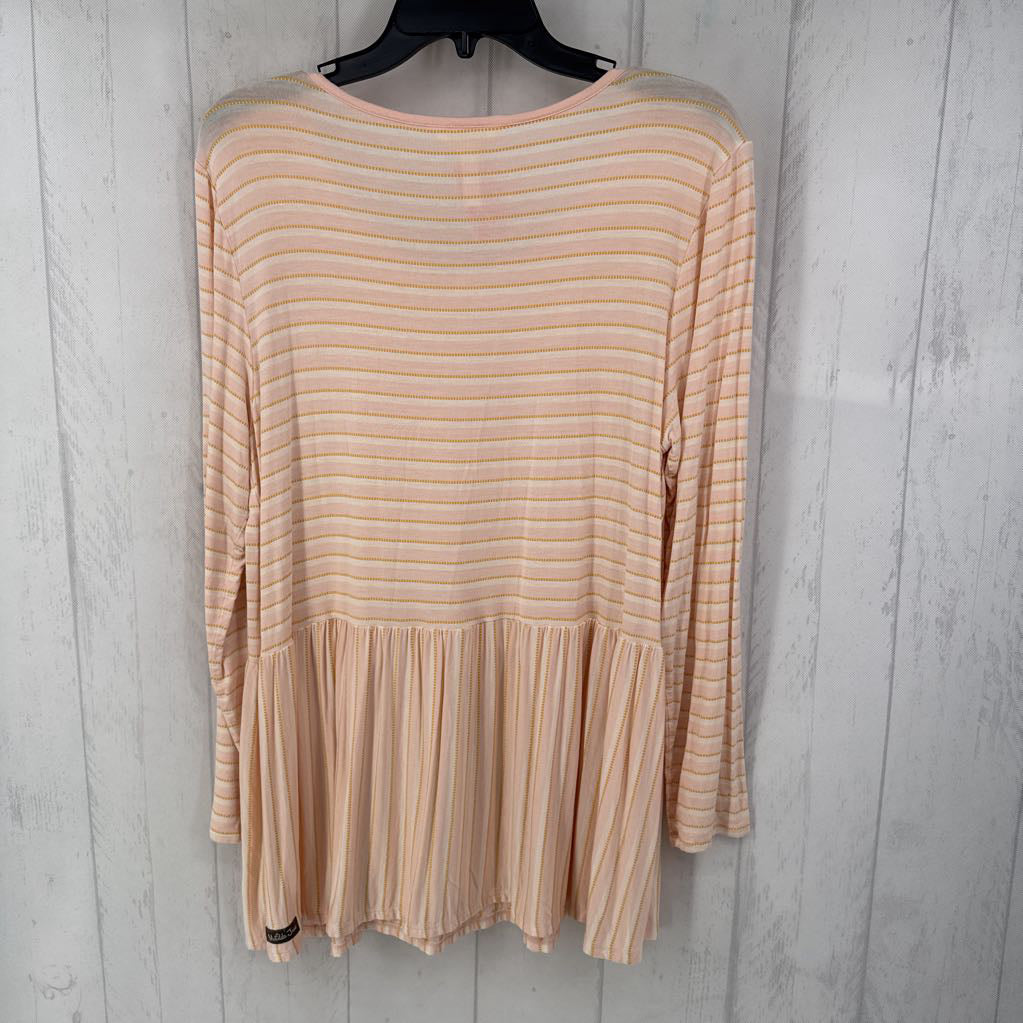 XL striped l/s peplum top