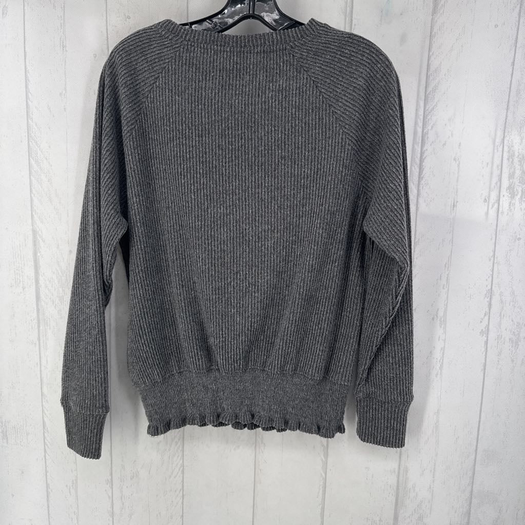 M ribbed smocked waist l/s top