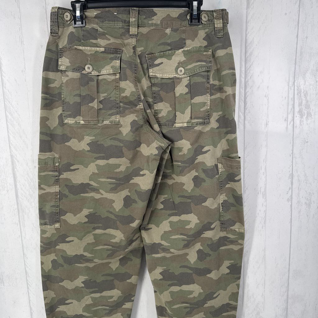 6 camo print barrel leg chino