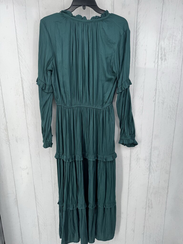 M tiered tie front l/s dress