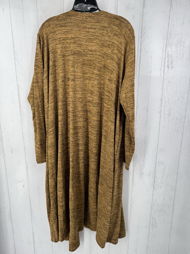 XL l/s open marled long cardigan