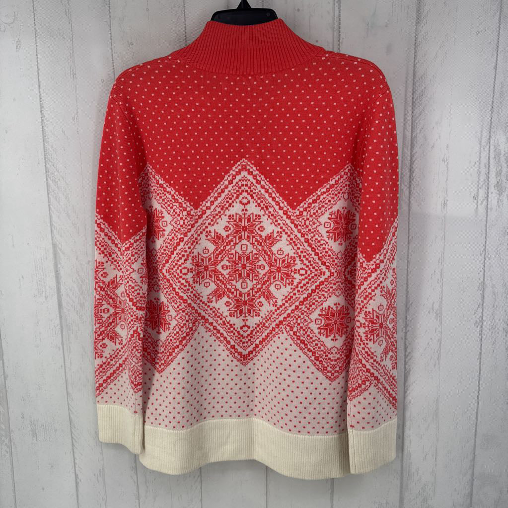 L l/s quarter zip print sweater