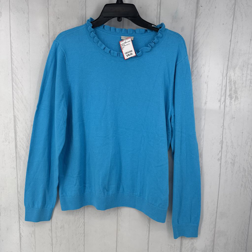 XL ruffle trim l/s sweater