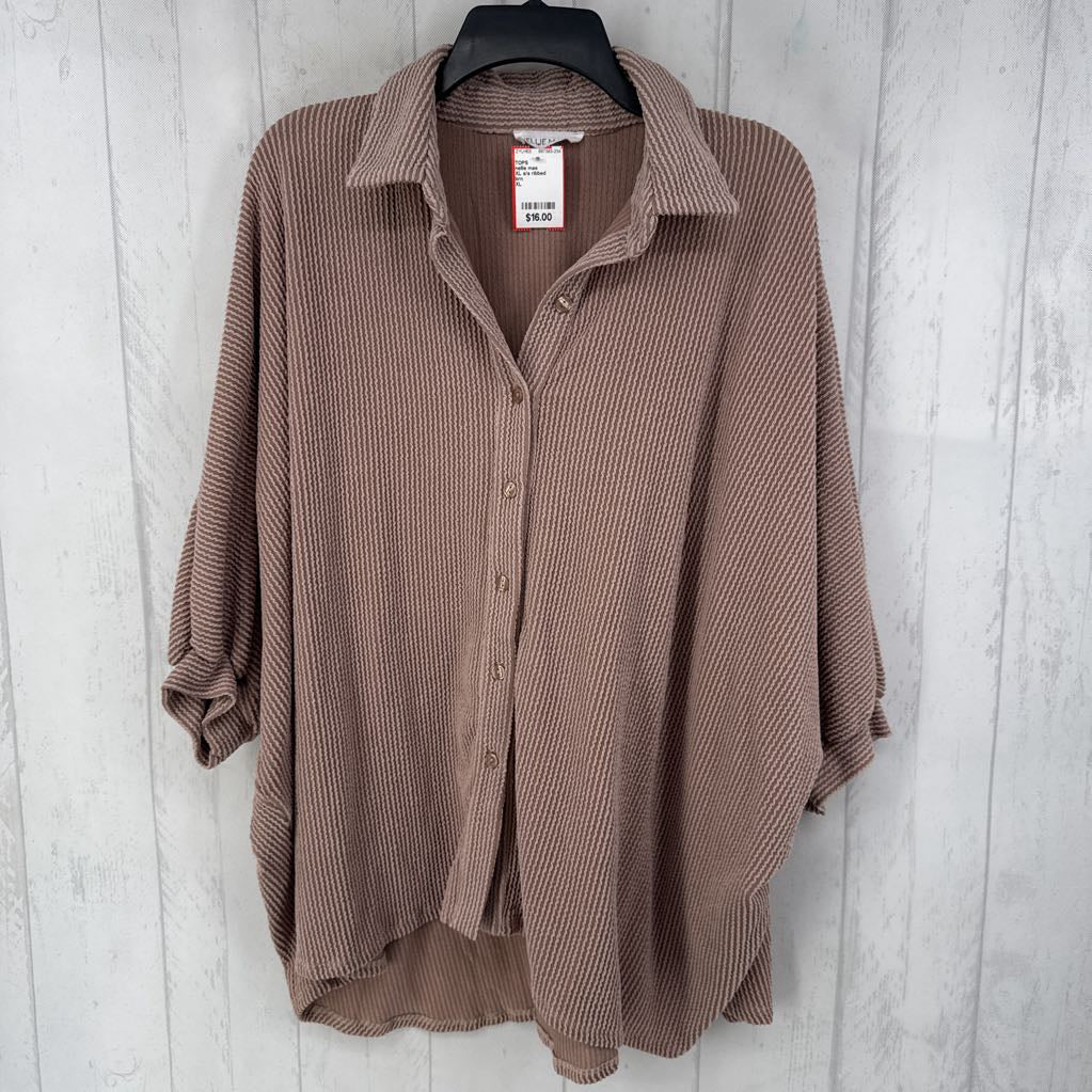 XL s/s ribbed button shirt