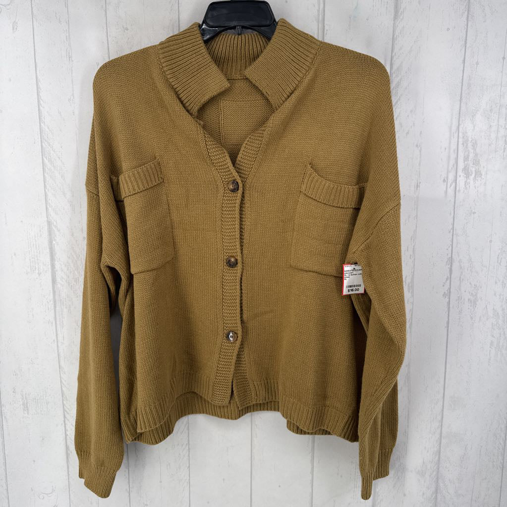 XL l/s button collar cadigan
