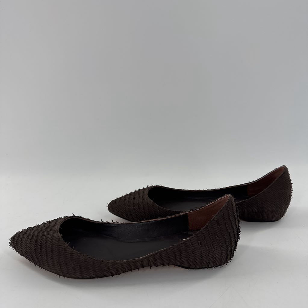 R58 7 leather textured ballet flats