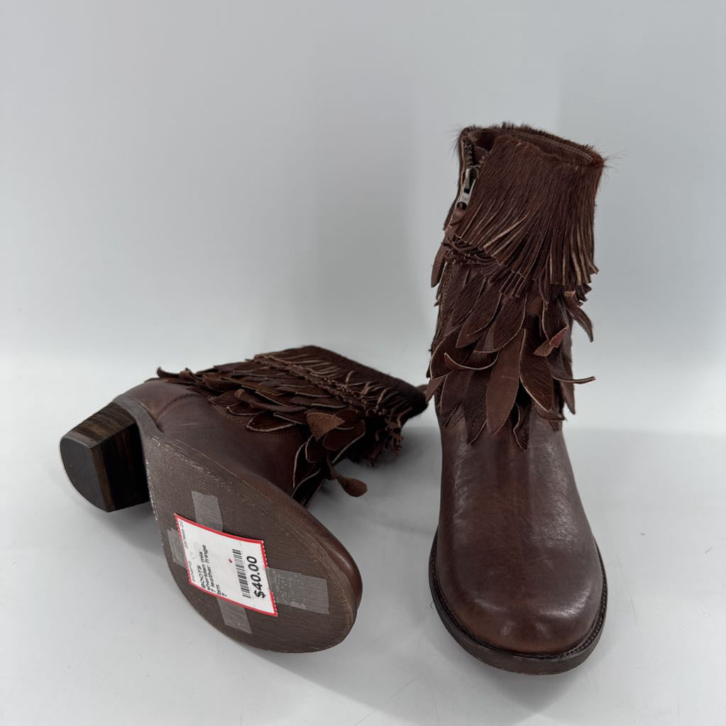 7 leather fringe boot