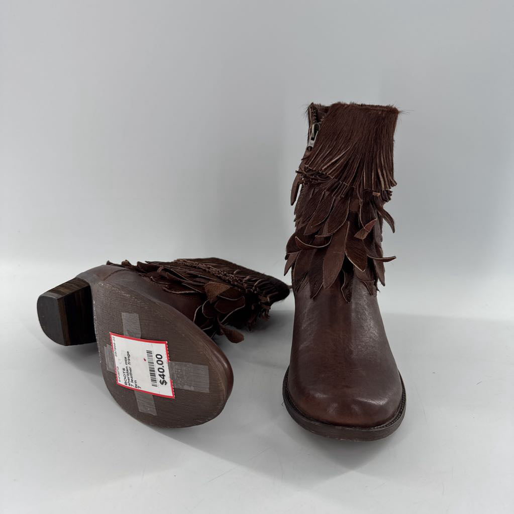 7 leather fringe boot