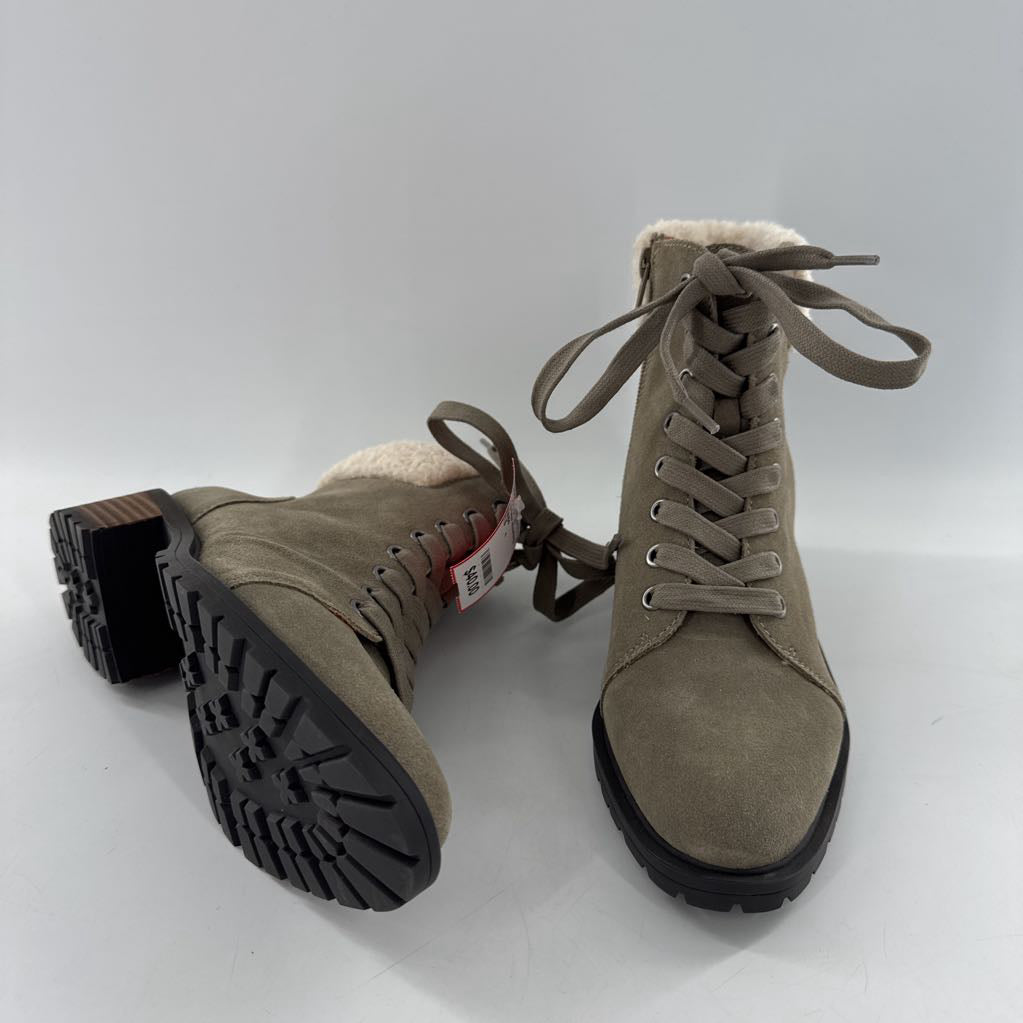 7.5 faux shearling suede booties