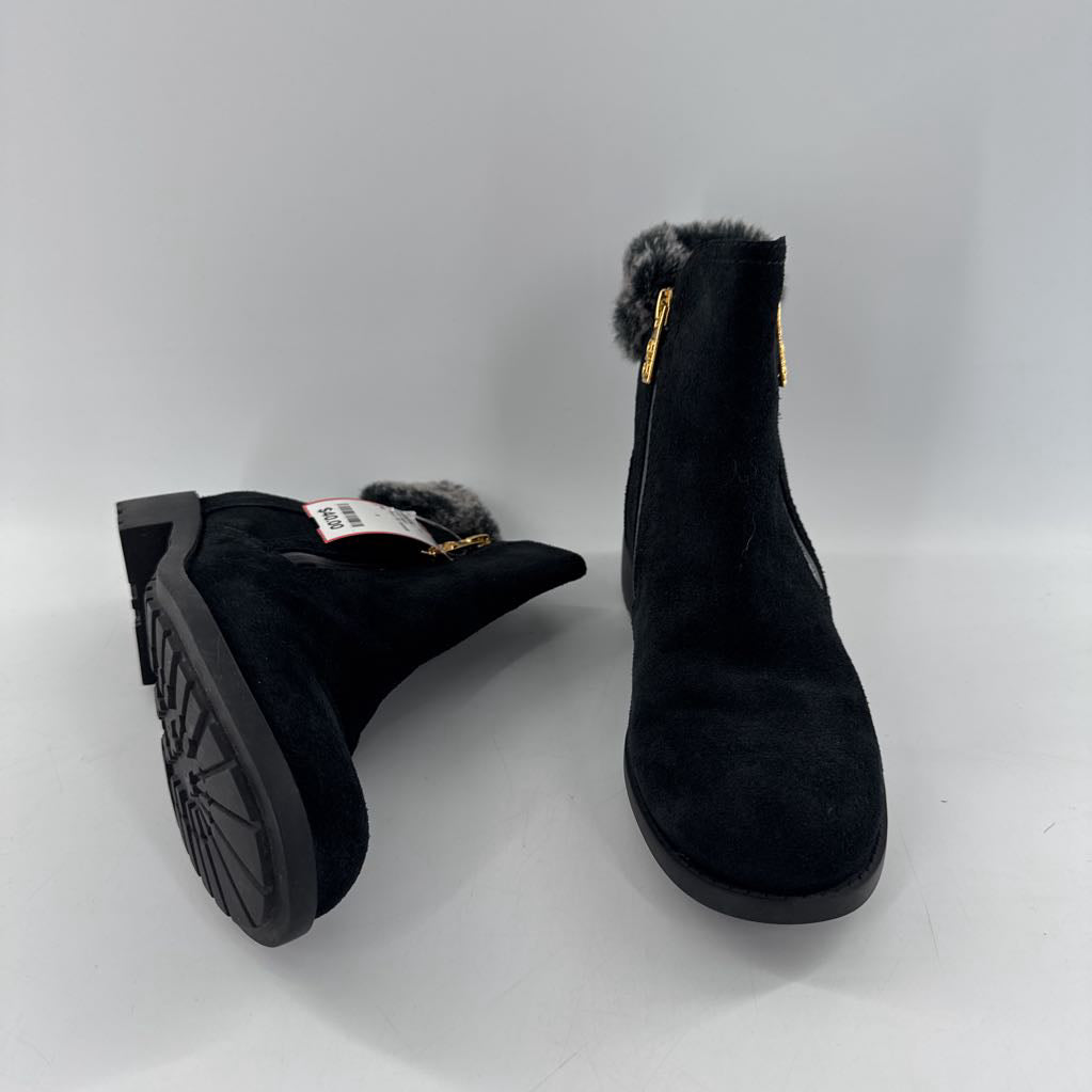 7 faux fur suede bootie