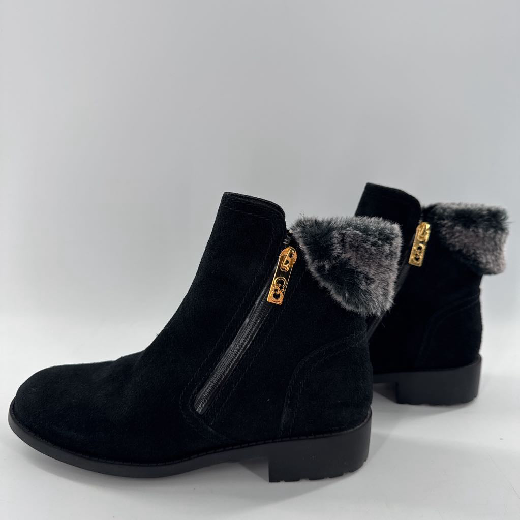 7 faux fur suede bootie
