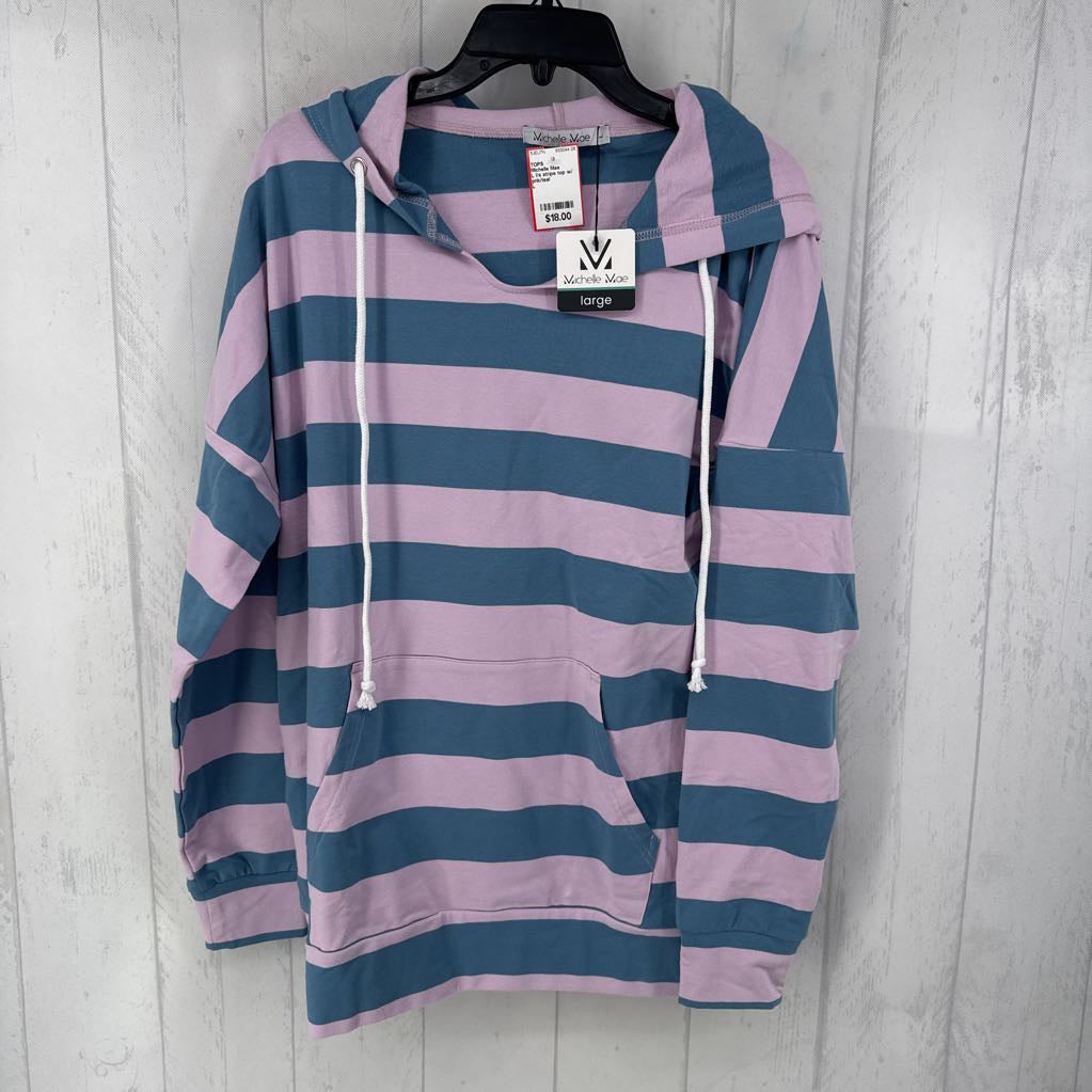 L l/s stripe top w/ hood