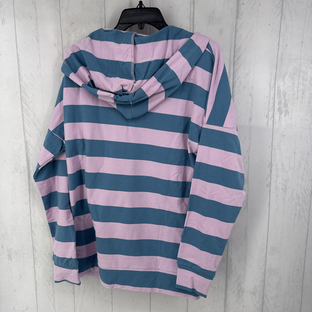 L l/s stripe top w/ hood
