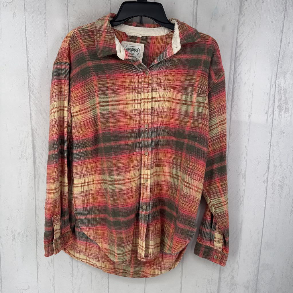 XS l/s plaid button shirt