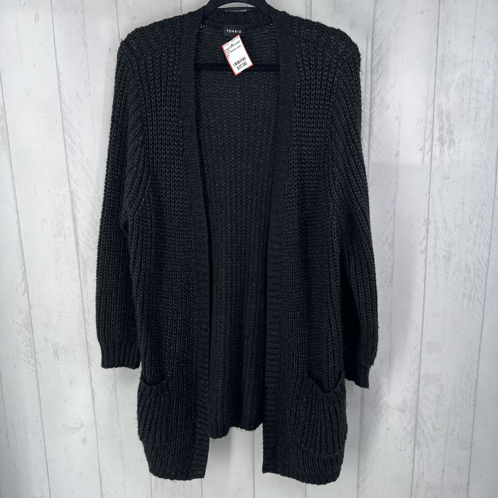 2 l/s shimmer open cardigan